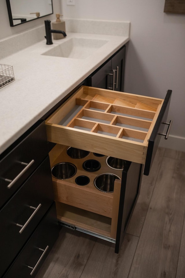 kitchen featuring sink and dark wood-type flooring