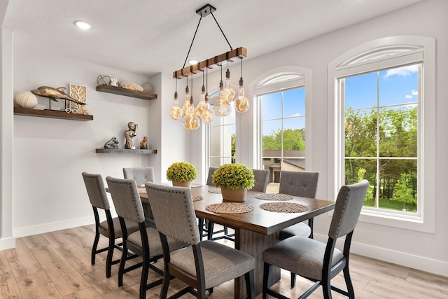 dining room featuring light hardwood / wood-style floors