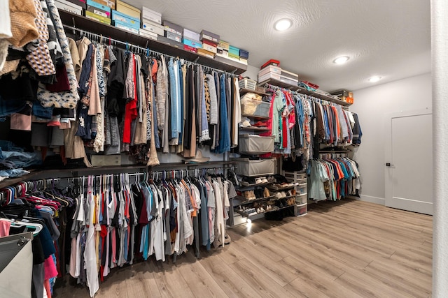 spacious closet featuring wood-type flooring