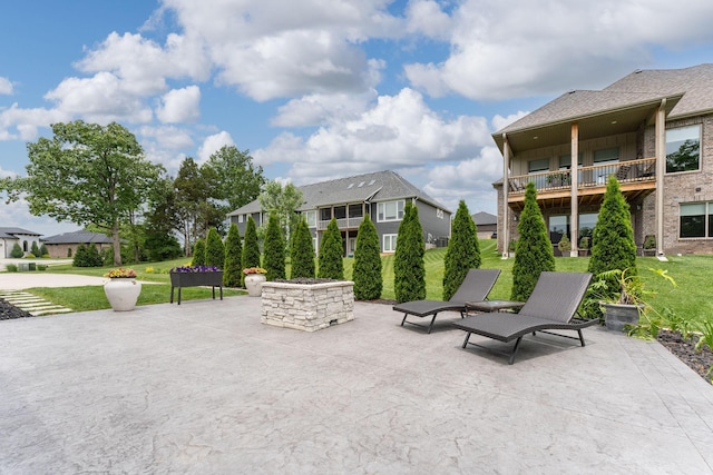 view of patio / terrace with a balcony