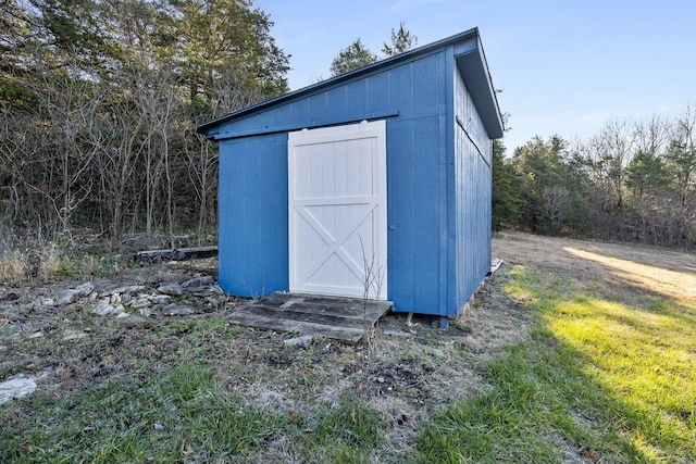 view of shed