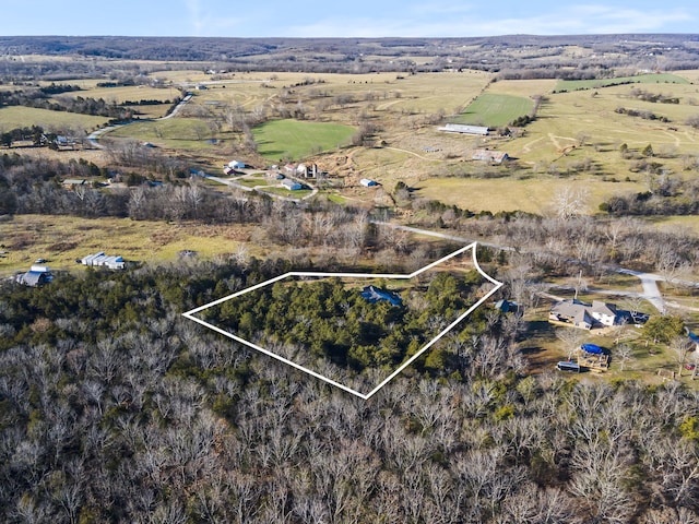 drone / aerial view featuring a rural view