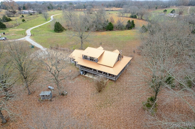 bird's eye view featuring a rural view