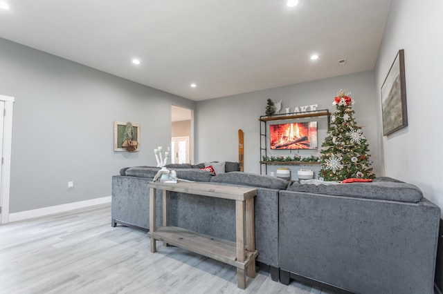 living room featuring light hardwood / wood-style flooring