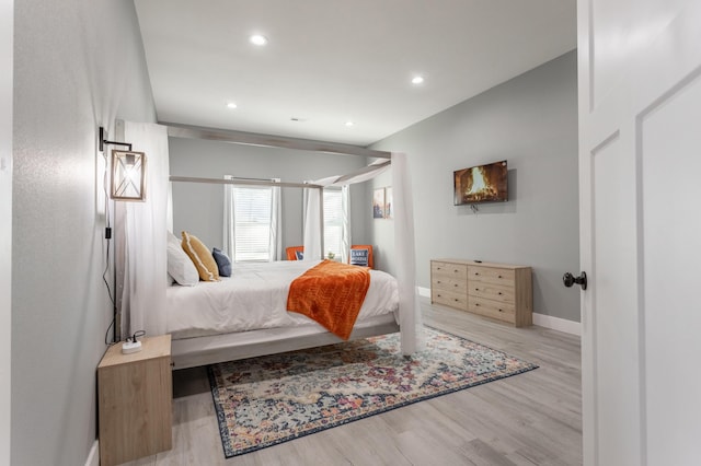 bedroom featuring light hardwood / wood-style flooring