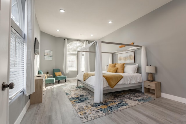 bedroom featuring light hardwood / wood-style flooring