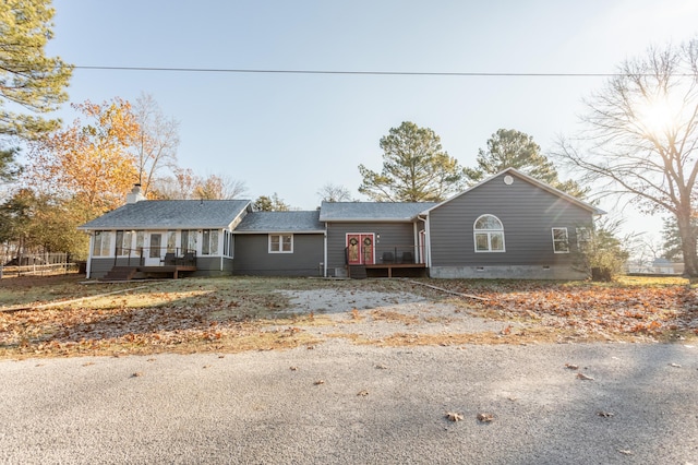 view of single story home