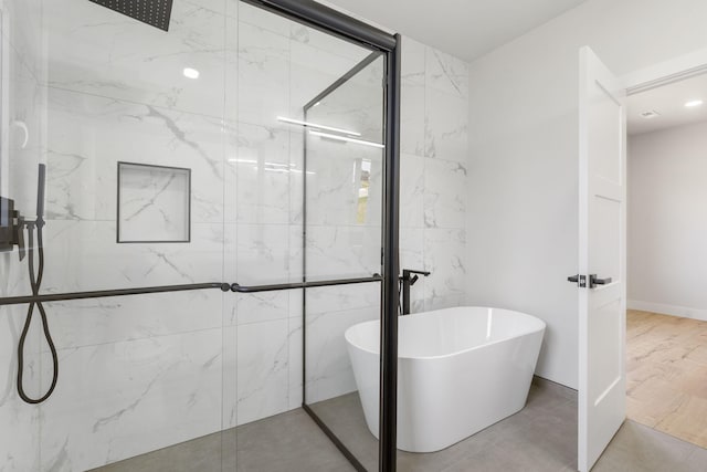 252 Hickory Hills Blvd, Springfield, MO 65802 - full bathroom with a freestanding bath and a marble finish shower