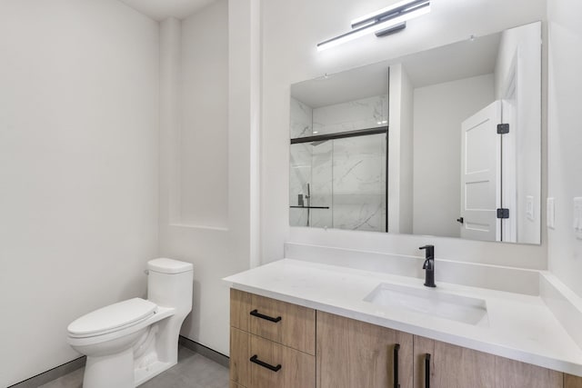 252 Hickory Hills Blvd, Springfield, MO 65802 - bathroom with toilet, vanity, and a marble finish shower