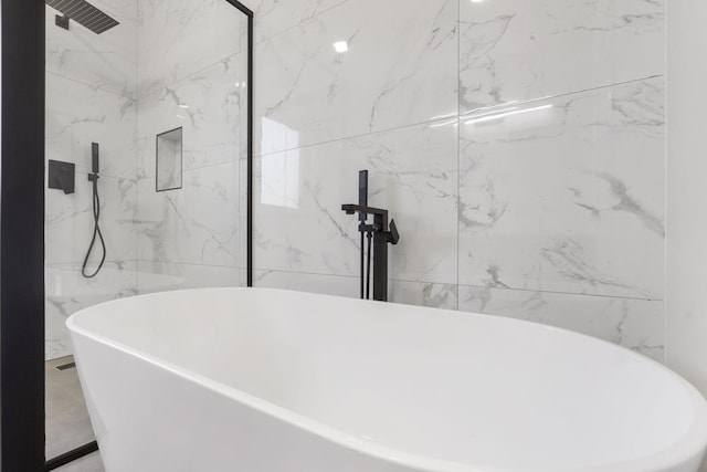 252 Hickory Hills Blvd, Springfield, MO 65802 - bathroom featuring a marble finish shower and a freestanding bath