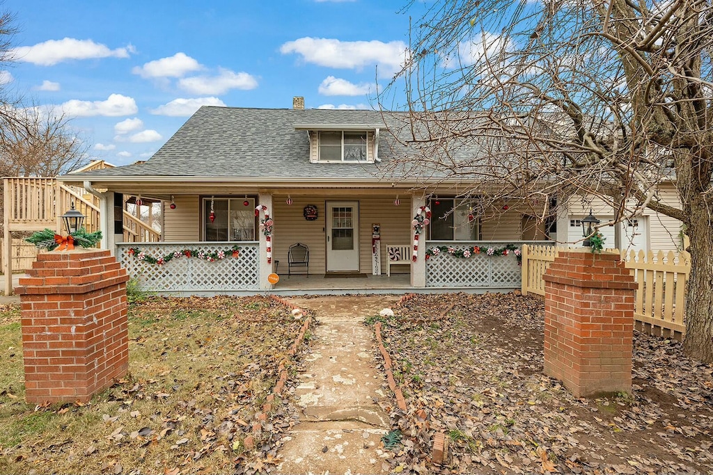 bungalow with covered porch