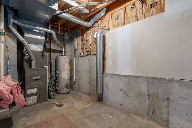 utility room with gas water heater