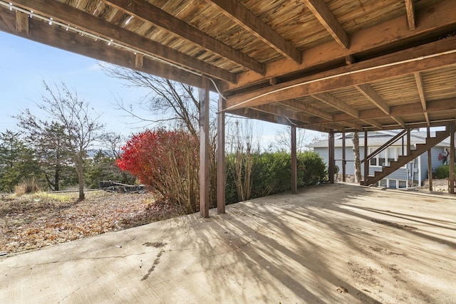 view of patio with stairs