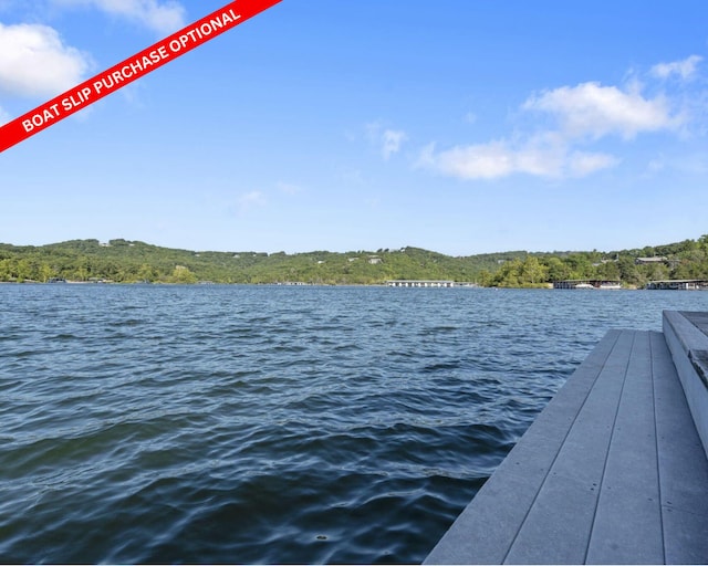 water view featuring a forest view