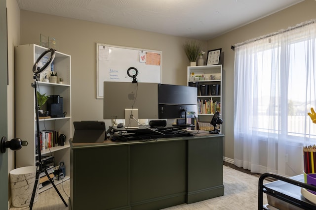 office featuring a textured ceiling