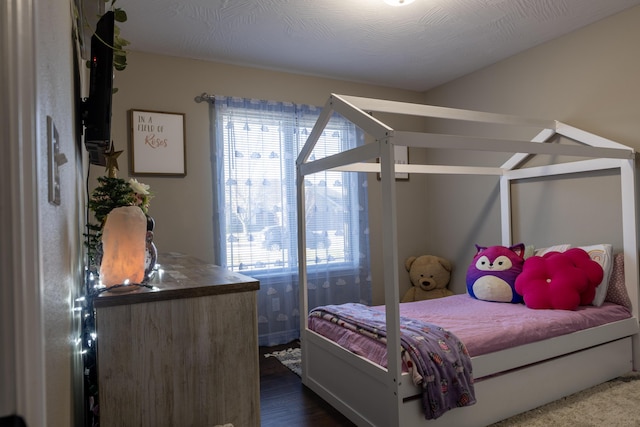 bedroom with a textured ceiling