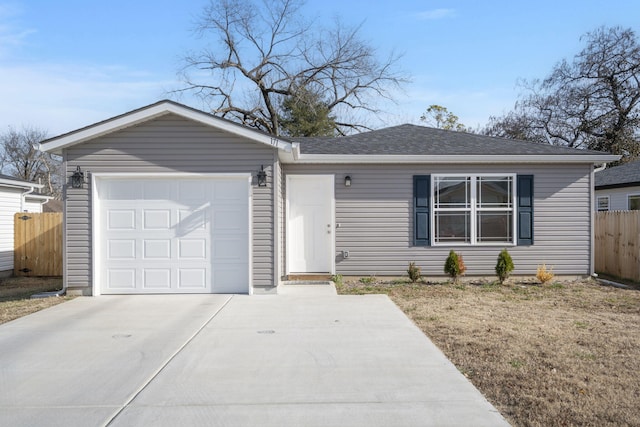 single story home featuring a garage