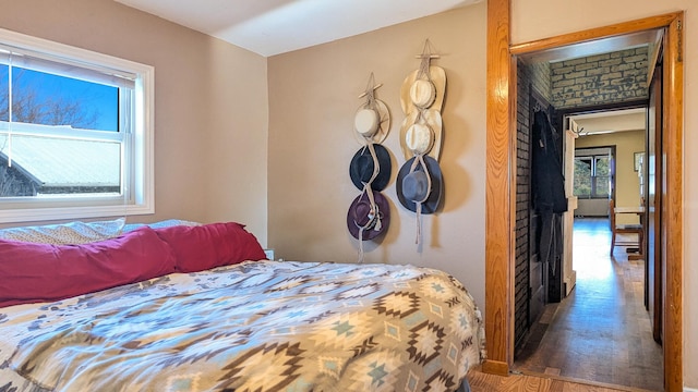 bedroom featuring hardwood / wood-style floors