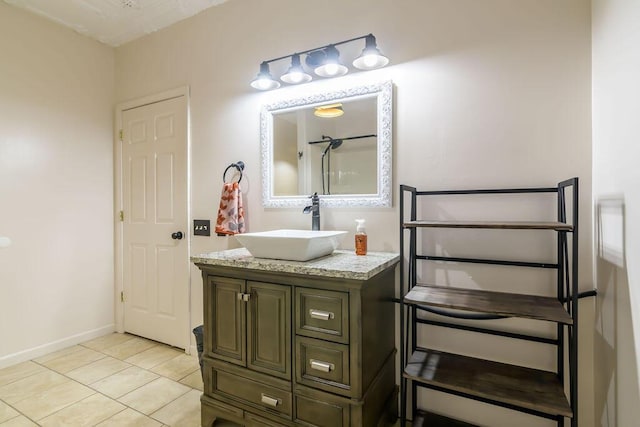 bathroom featuring vanity and tile patterned floors