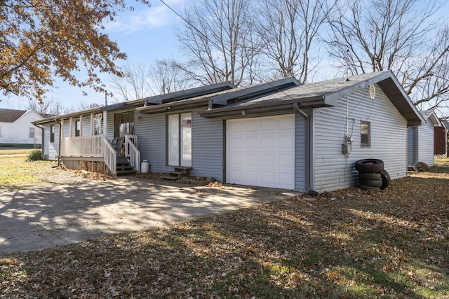 view of home's exterior featuring a garage