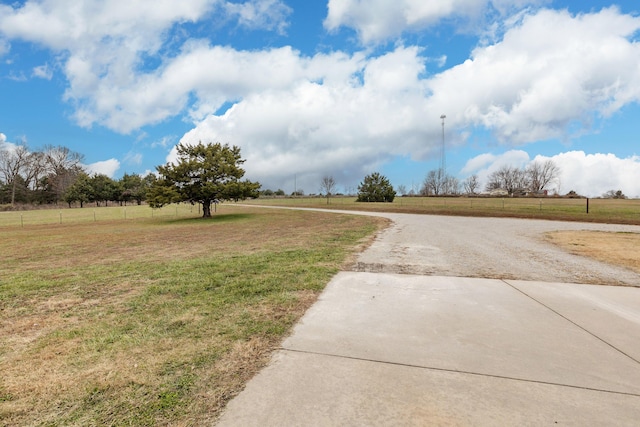 view of road featuring a rural view