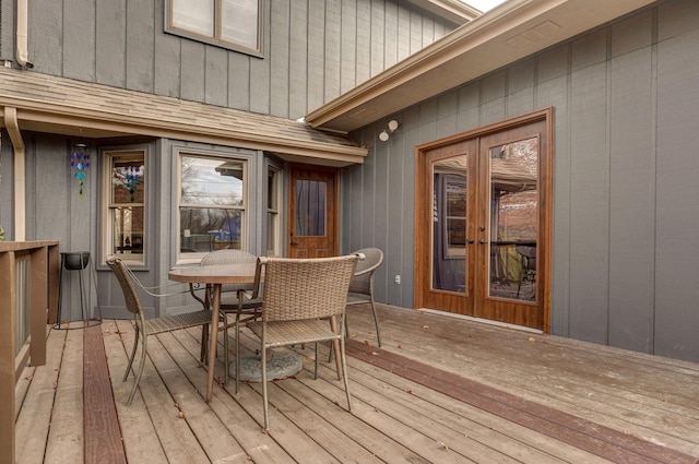 deck featuring french doors