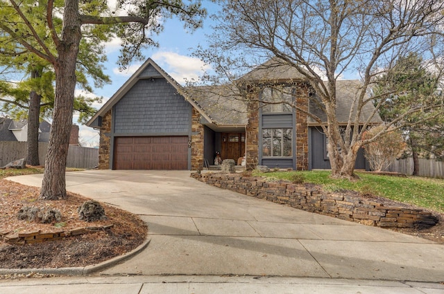 view of front of home with a garage