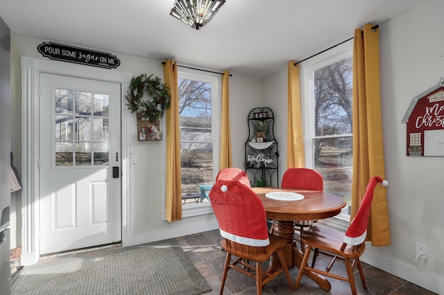 dining space featuring a wealth of natural light