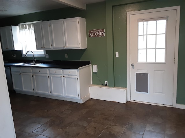 kitchen featuring white cabinets, sink, and a wealth of natural light