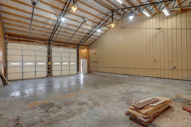 garage featuring metal wall