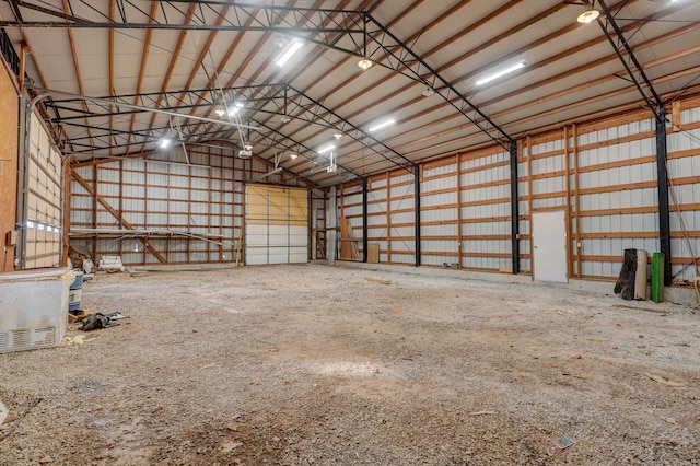 garage featuring metal wall