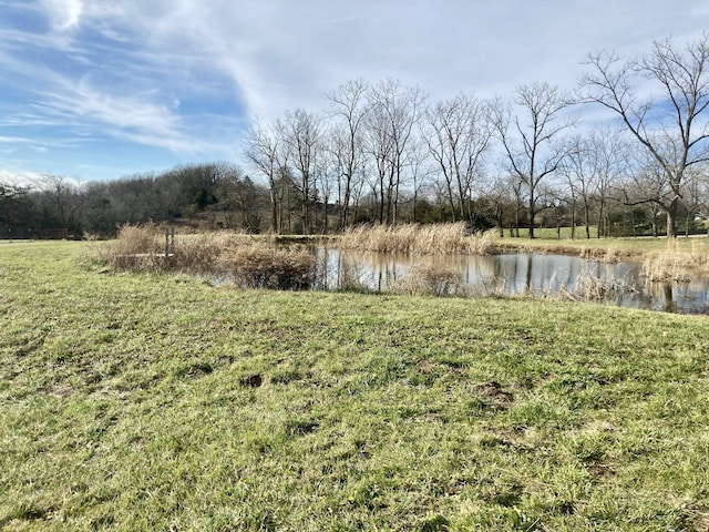 view of yard featuring a water view