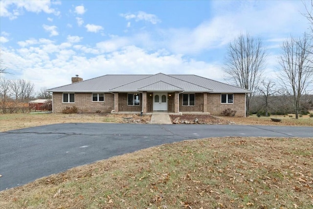 view of single story home