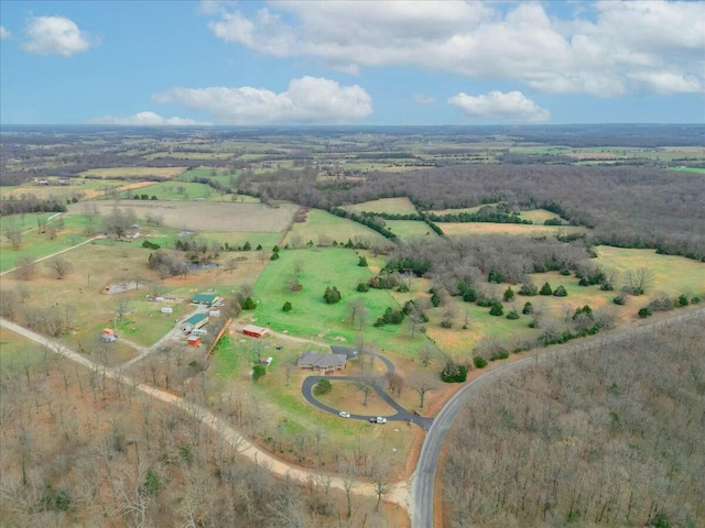 drone / aerial view featuring a rural view