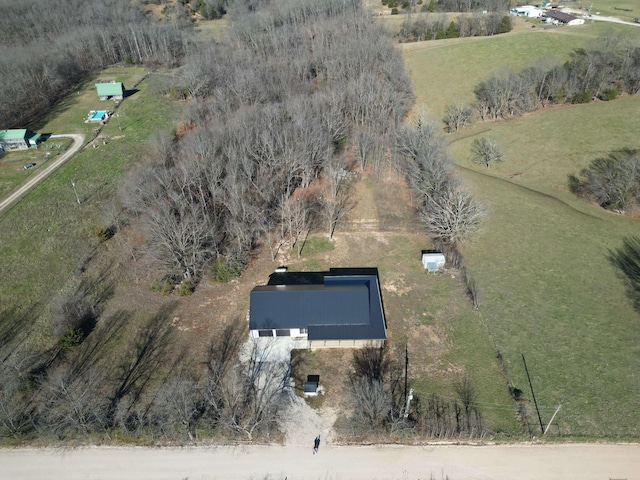 aerial view featuring a rural view