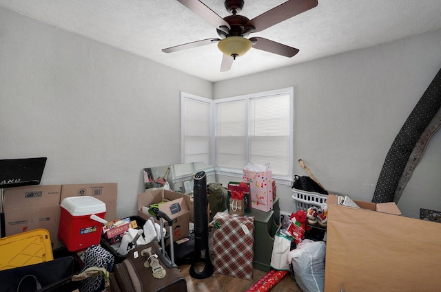 bedroom featuring wood-type flooring and ceiling fan