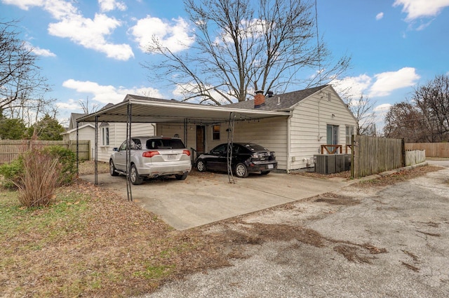 view of parking featuring a carport