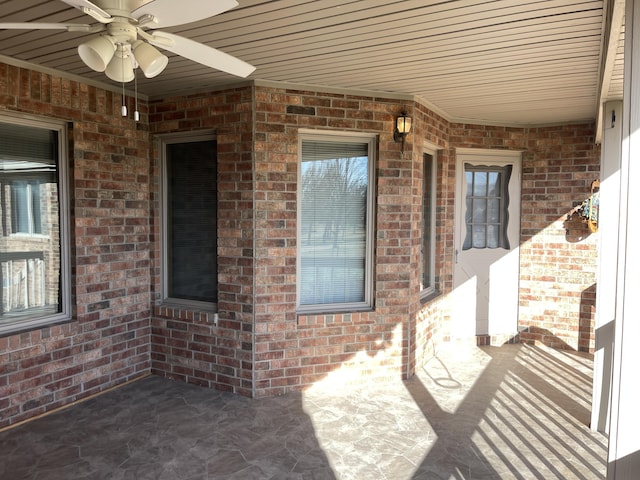 view of patio / terrace with ceiling fan