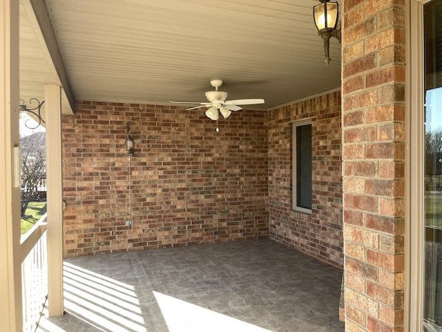 view of patio with ceiling fan