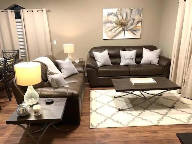 living room featuring wood-type flooring