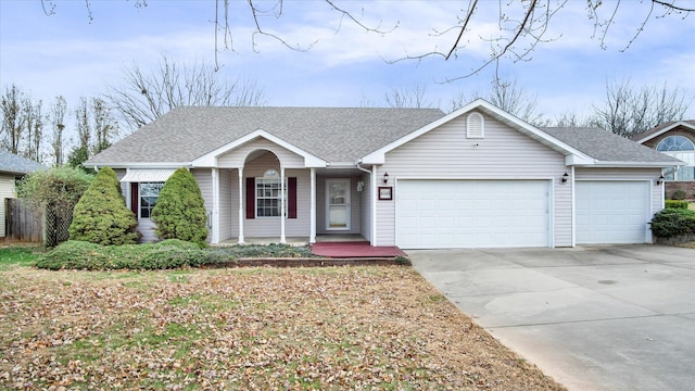 ranch-style home with a garage