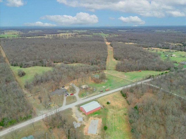 aerial view with a rural view