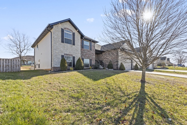 view of front of home with a front yard