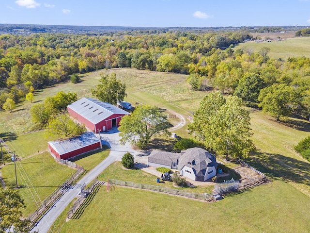 bird's eye view featuring a rural view