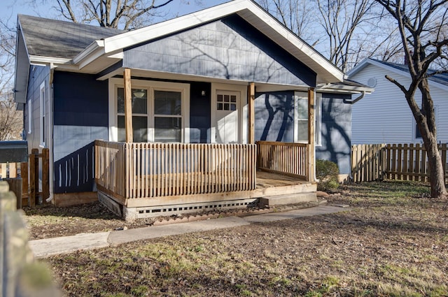 view of front of property with a porch