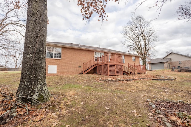 rear view of property with a deck