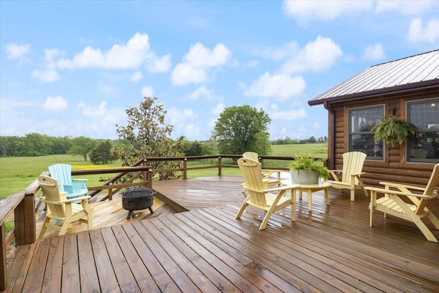 deck with an outdoor fire pit