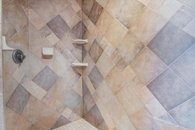 details with a tile shower