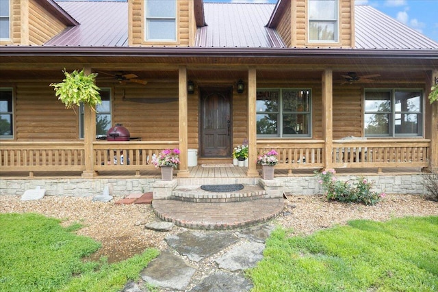 property entrance with a porch