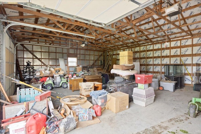 garage featuring a garage door opener